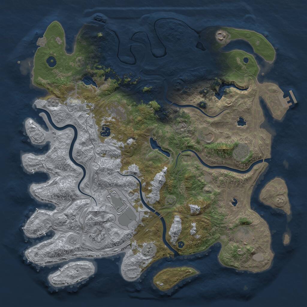 Rust Map: Procedural Map, Size: 4500, Seed: 4378273, 15 Monuments