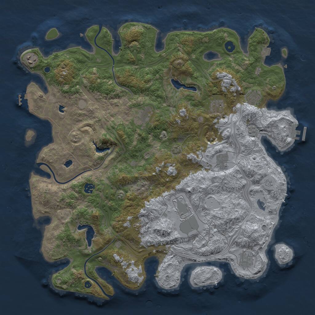 Rust Map: Procedural Map, Size: 4500, Seed: 2402824, 16 Monuments