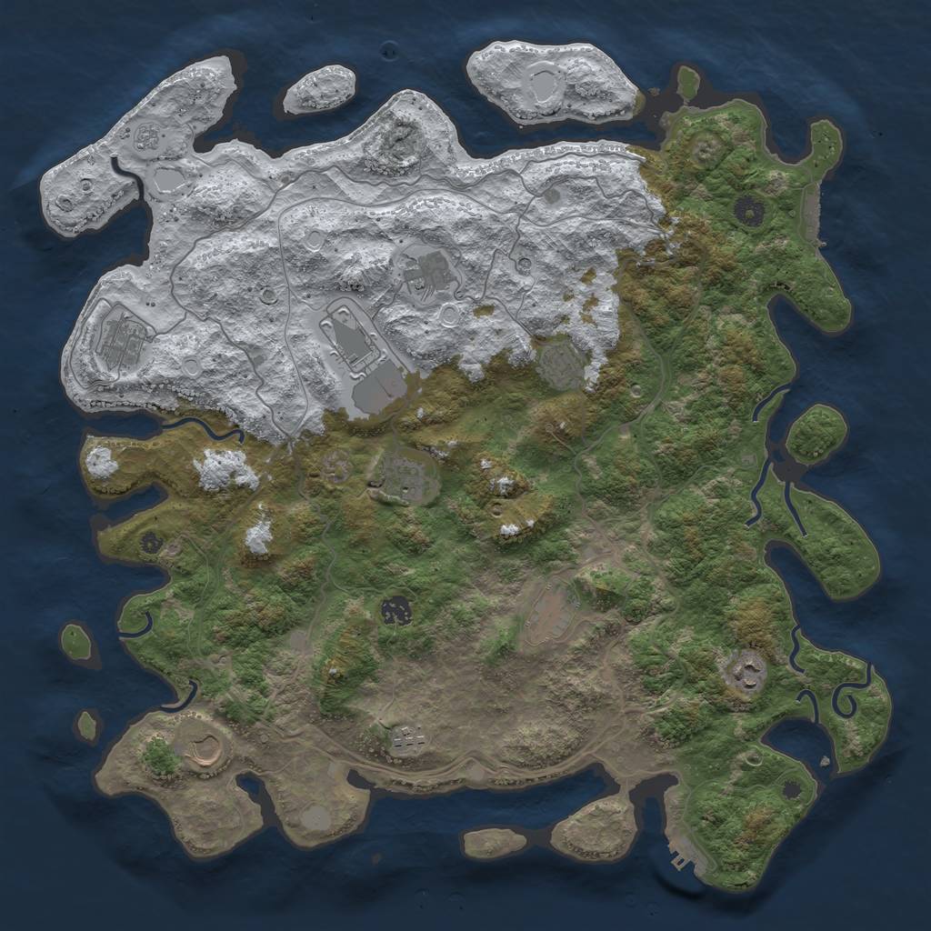 Rust Map: Procedural Map, Size: 4500, Seed: 983300, 19 Monuments