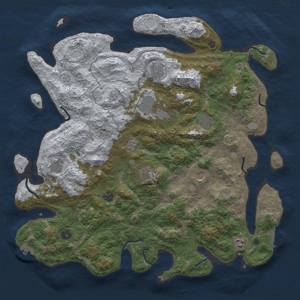 Rust Map: Procedural Map, Size: 4500, Seed: 111496, 18 Monuments