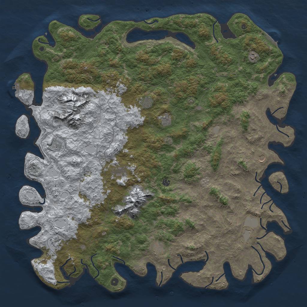 Rust Map: Procedural Map, Size: 6000, Seed: 3244, 20 Monuments