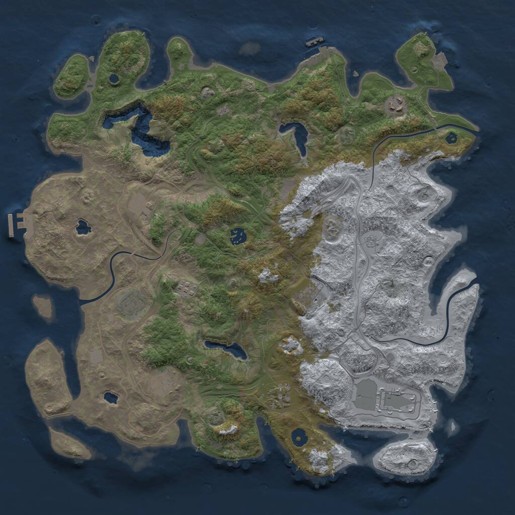 Rust Map: Procedural Map, Size: 4500, Seed: 2163210, 15 Monuments