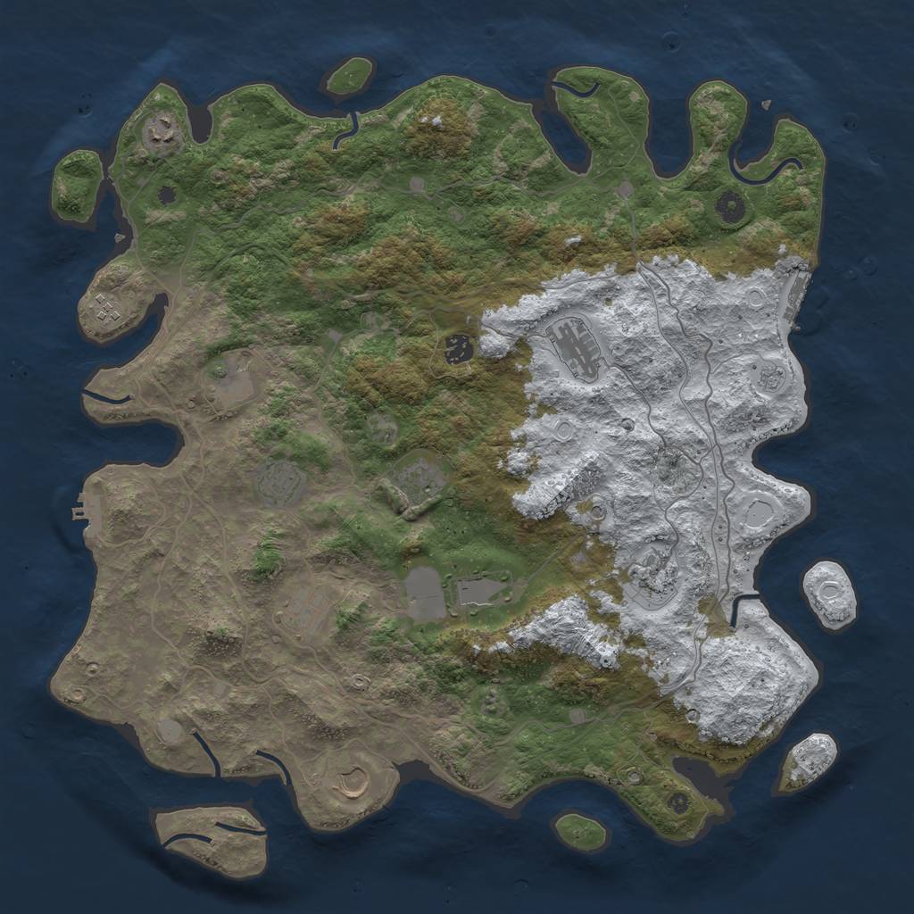 Rust Map: Procedural Map, Size: 4500, Seed: 204084, 20 Monuments