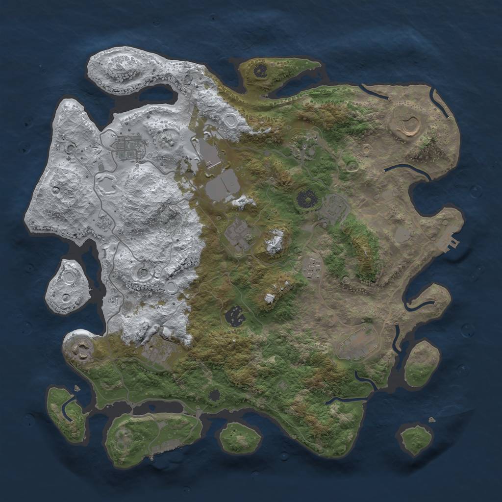 Rust Map: Procedural Map, Size: 3800, Seed: 51684512, 20 Monuments