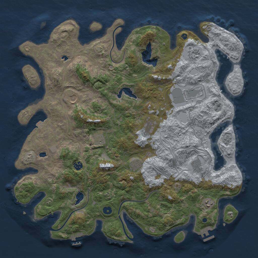 Rust Map: Procedural Map, Size: 4500, Seed: 1776728, 16 Monuments