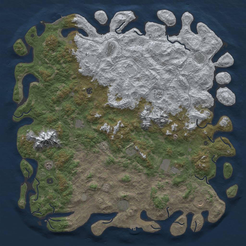 Rust Map: Procedural Map, Size: 5800, Seed: 68123189, 20 Monuments