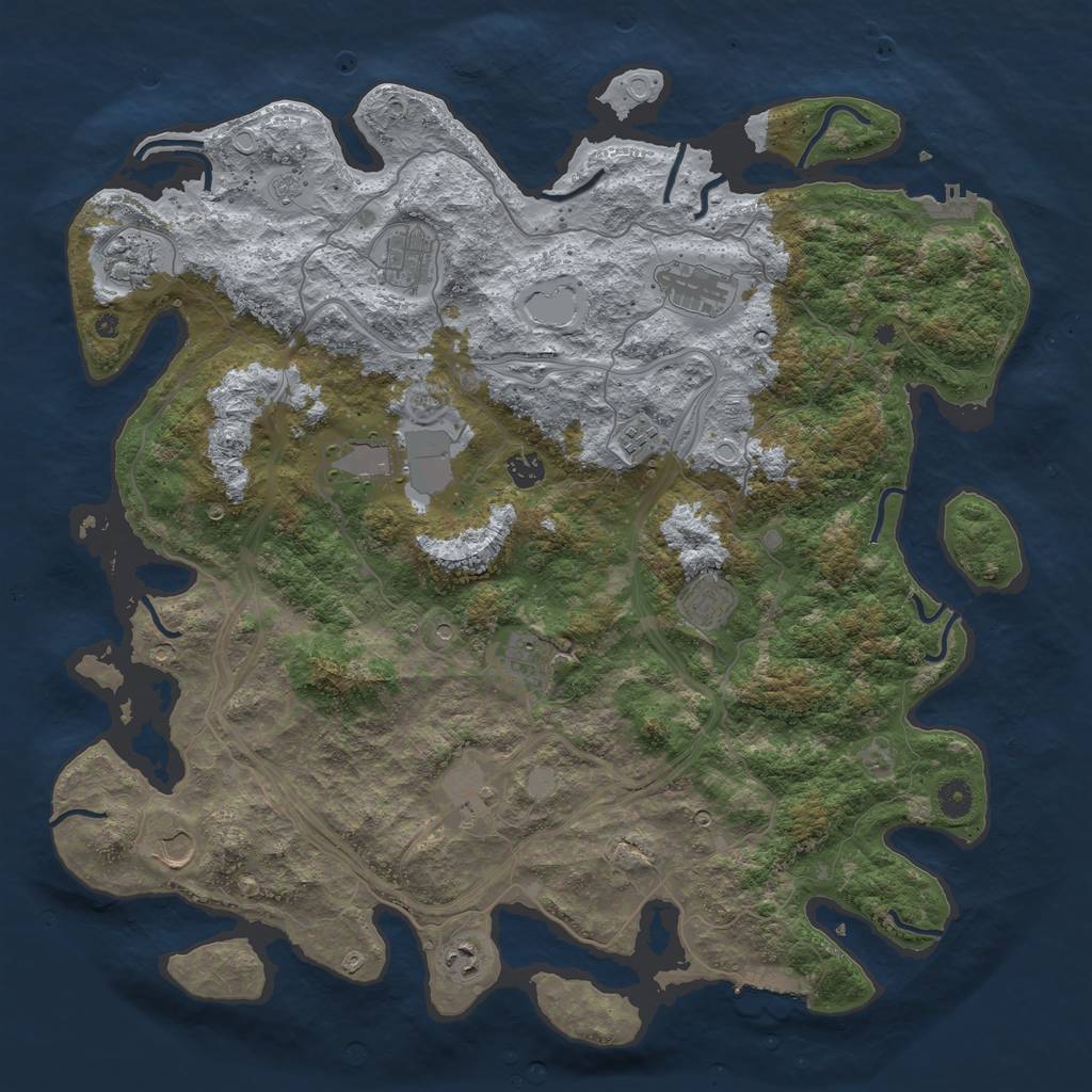 Rust Map: Procedural Map, Size: 4500, Seed: 6170239, 20 Monuments