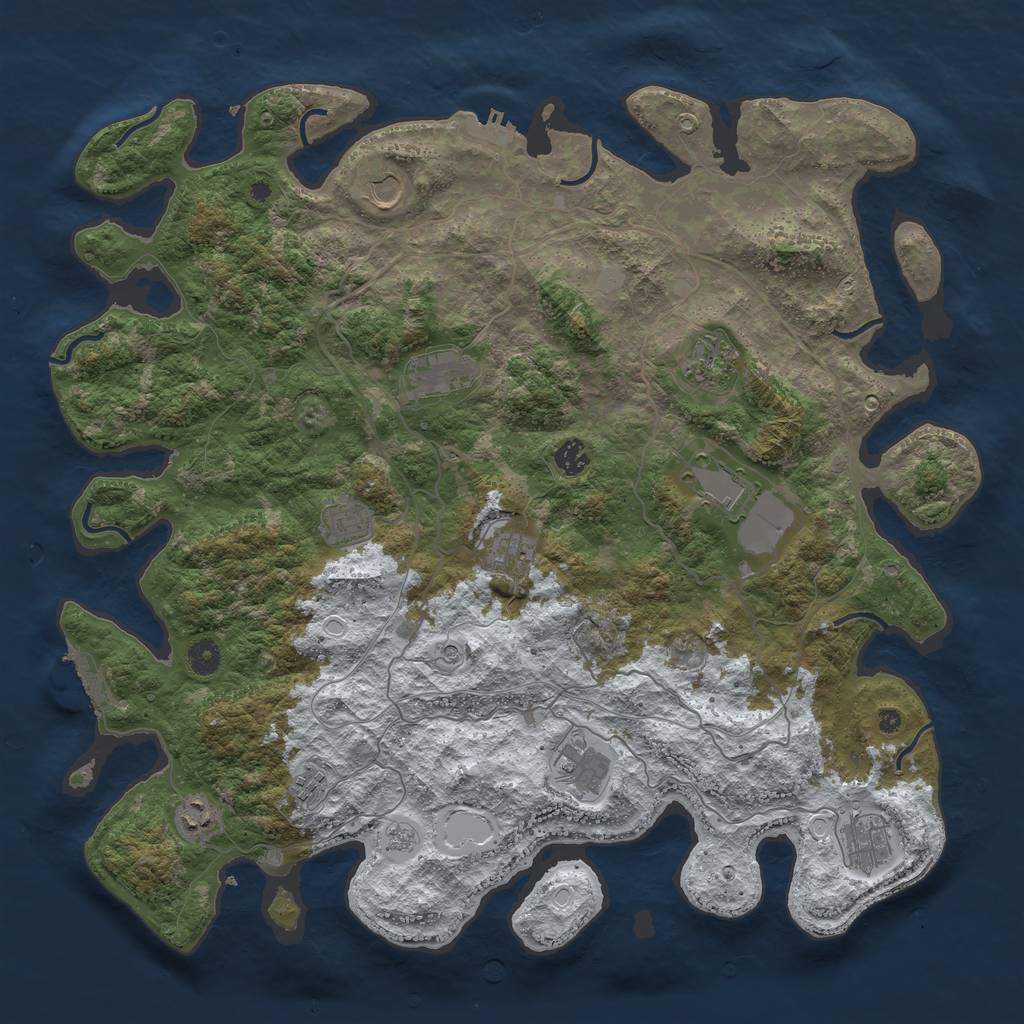 Rust Map: Procedural Map, Size: 4500, Seed: 266897805, 20 Monuments