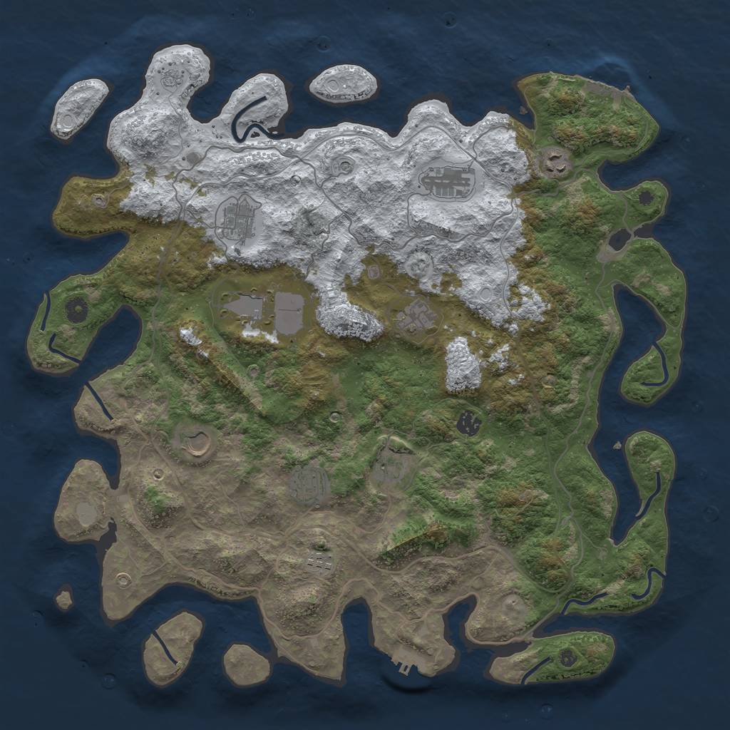 Rust Map: Procedural Map, Size: 4500, Seed: 154583, 19 Monuments