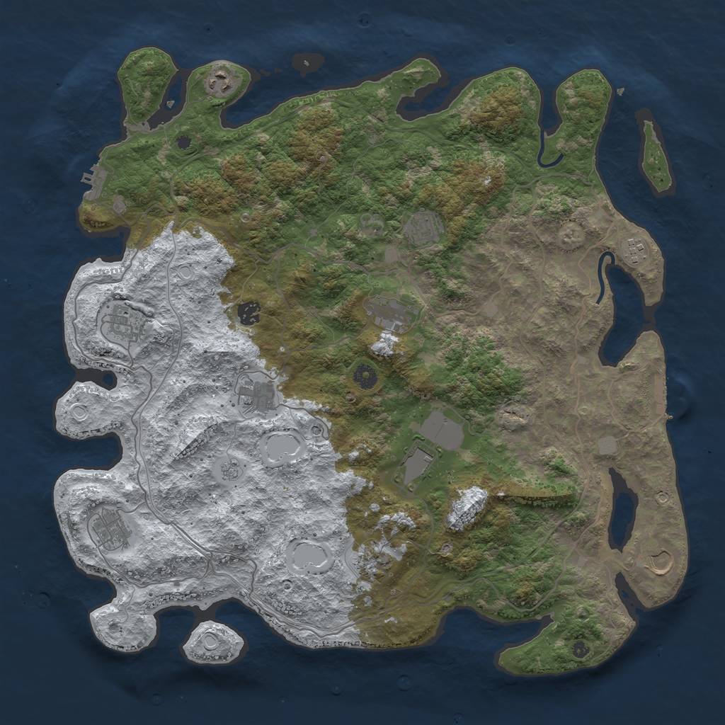 Rust Map: Procedural Map, Size: 4500, Seed: 1682319369, 20 Monuments