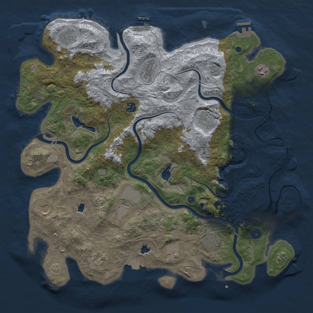 Rust Map: Procedural Map, Size: 4500, Seed: 6029347, 17 Monuments