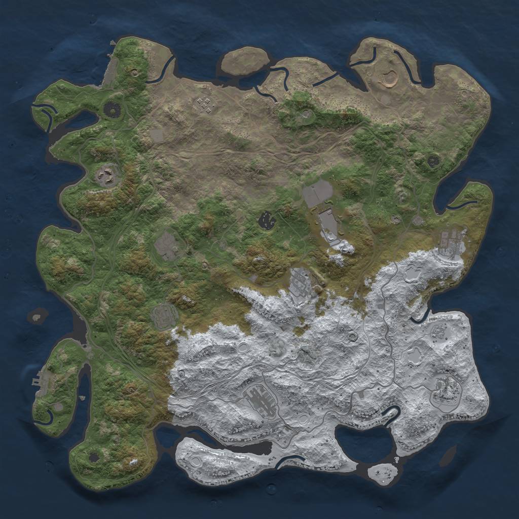 Rust Map: Procedural Map, Size: 4500, Seed: 926171, 20 Monuments