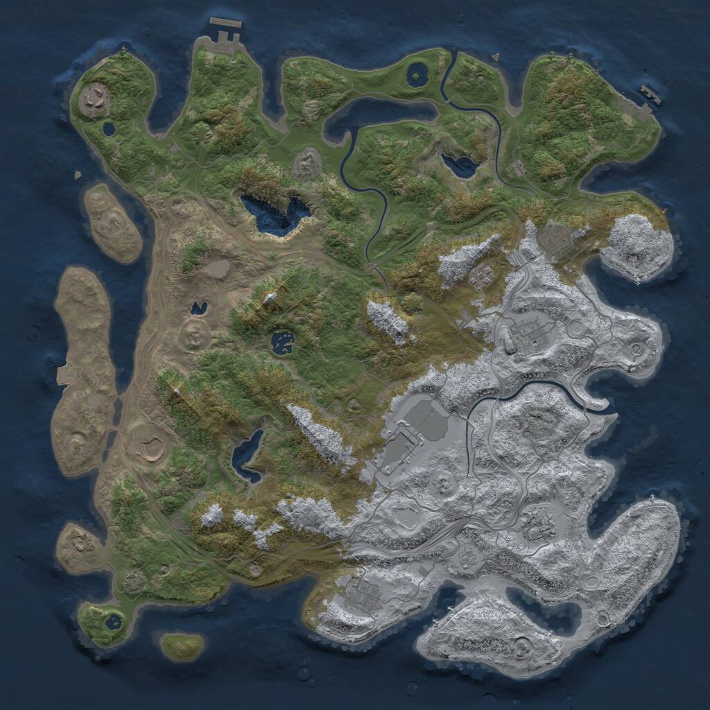 Rust Map: Procedural Map, Size: 4500, Seed: 1876083, 15 Monuments