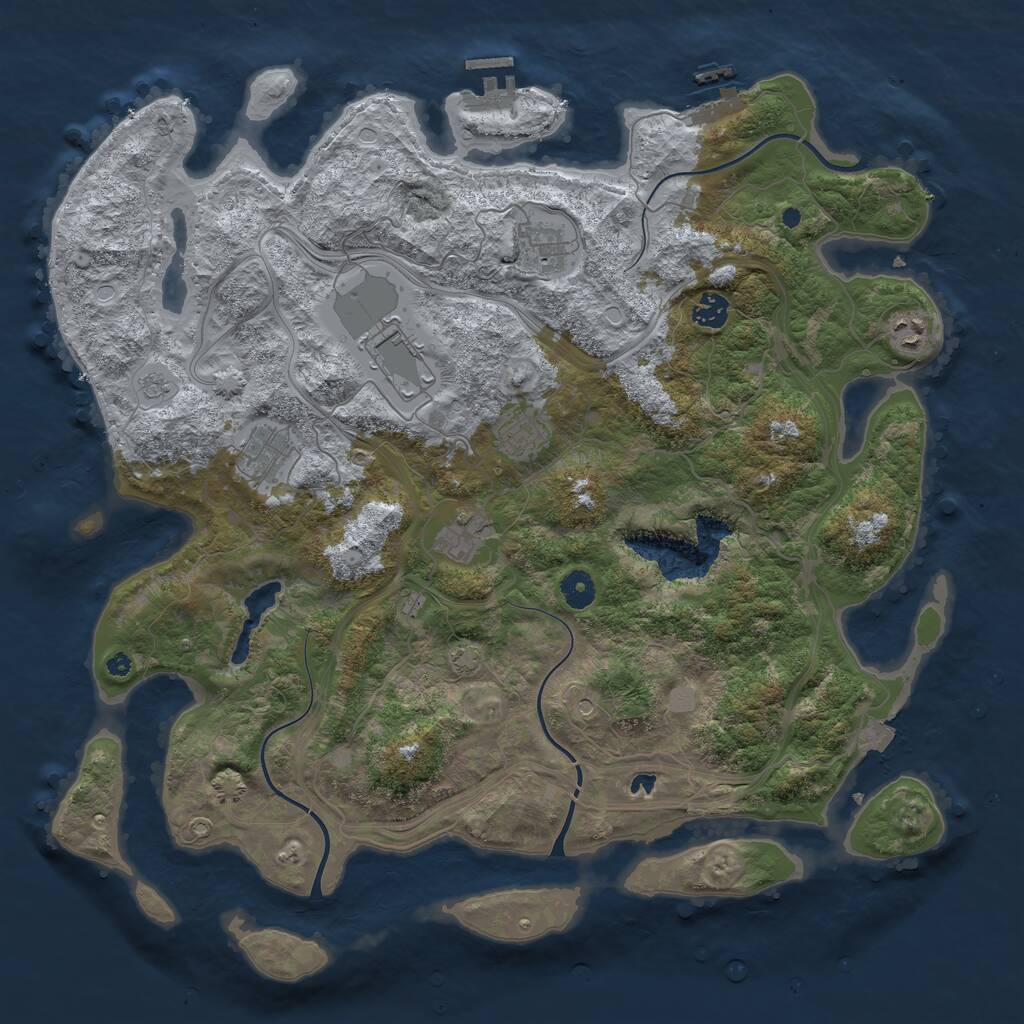 Rust Map: Procedural Map, Size: 4300, Seed: 262626111, 13 Monuments