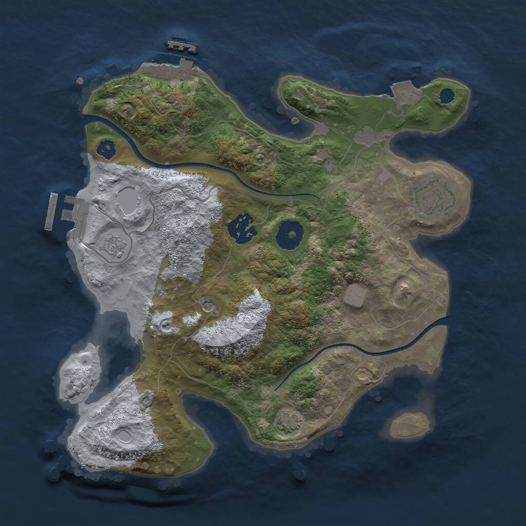 Rust Map: Procedural Map, Size: 2800, Seed: 68921, 8 Monuments