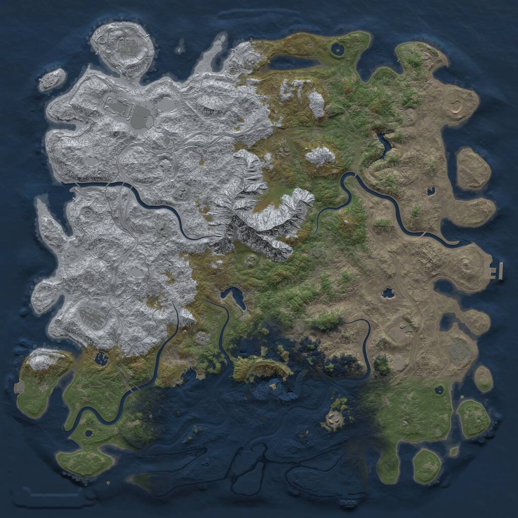 Rust Map: Procedural Map, Size: 6000, Seed: 30704168, 17 Monuments