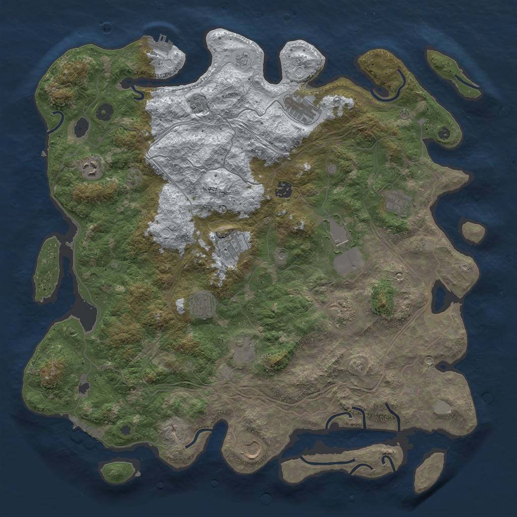 Rust Map: Procedural Map, Size: 4500, Seed: 85204, 20 Monuments