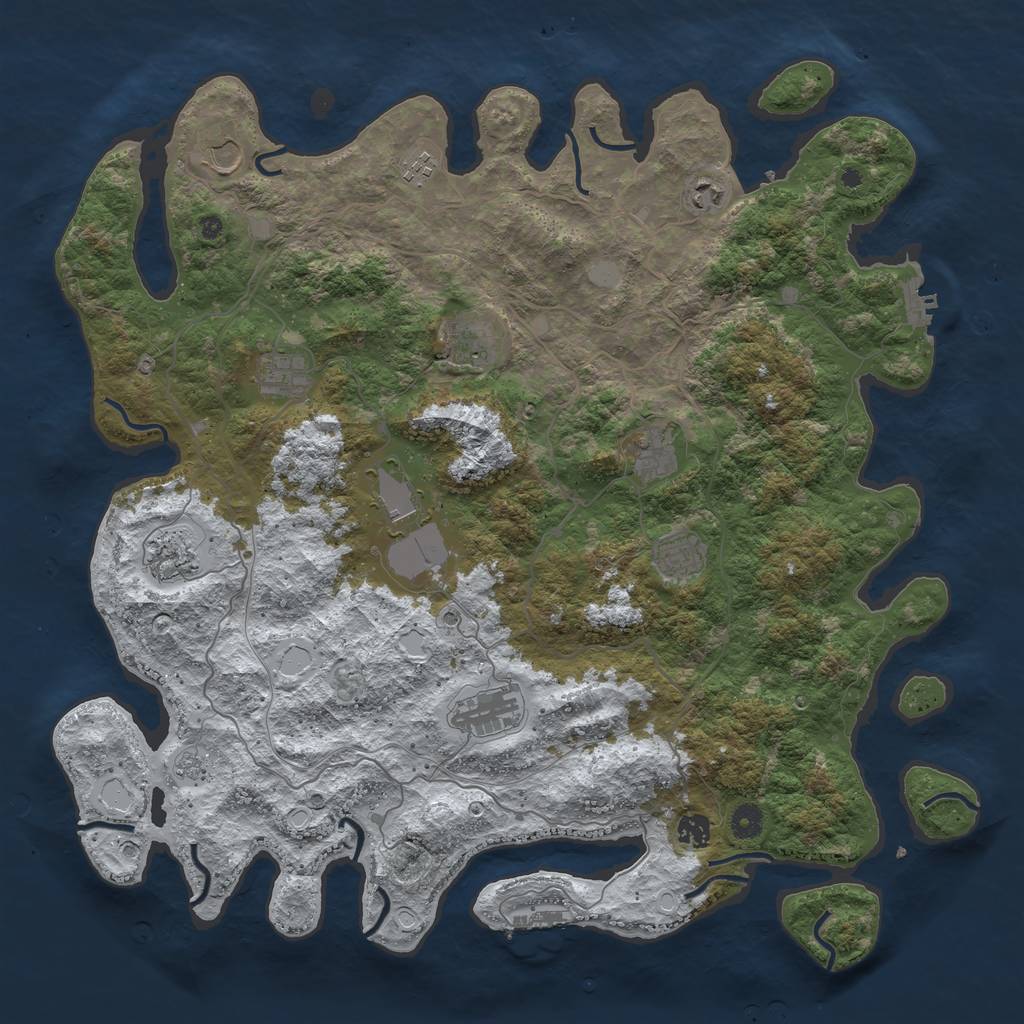 Rust Map: Procedural Map, Size: 4500, Seed: 1817781, 20 Monuments