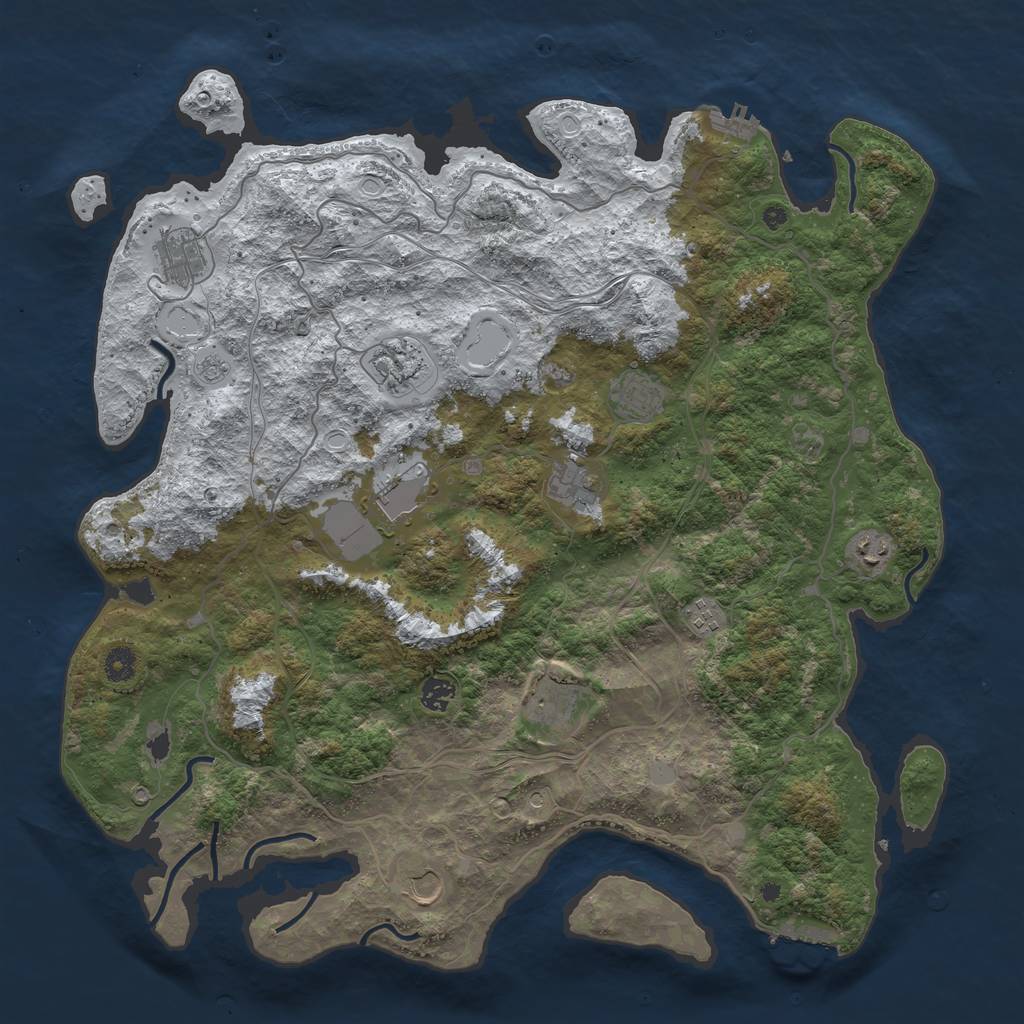 Rust Map: Procedural Map, Size: 4500, Seed: 2813463, 19 Monuments