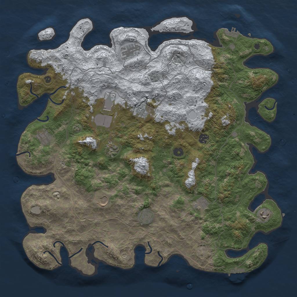 Rust Map: Procedural Map, Size: 4500, Seed: 3066662, 20 Monuments