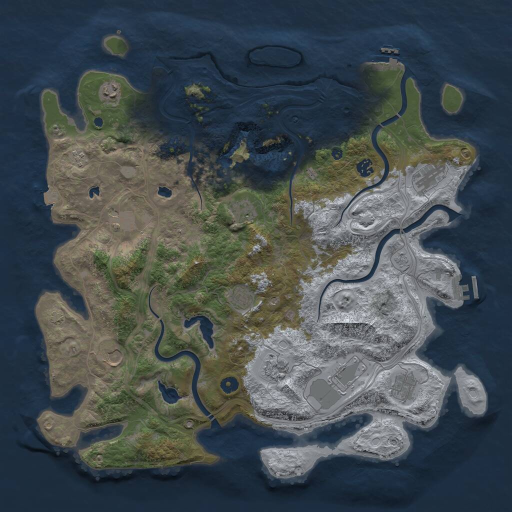 Rust Map: Procedural Map, Size: 4500, Seed: 4367830, 17 Monuments