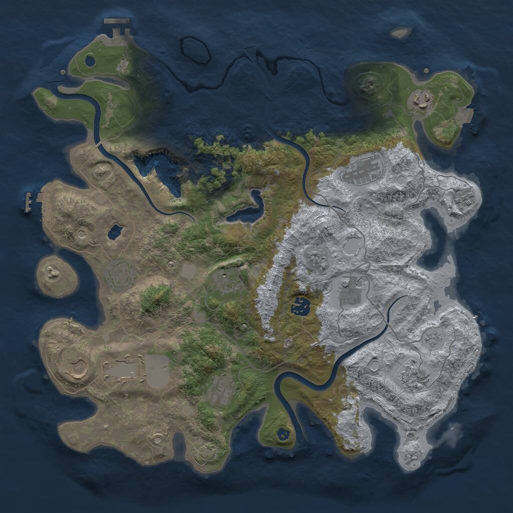 Rust Map: Procedural Map, Size: 4000, Seed: 1405, 17 Monuments