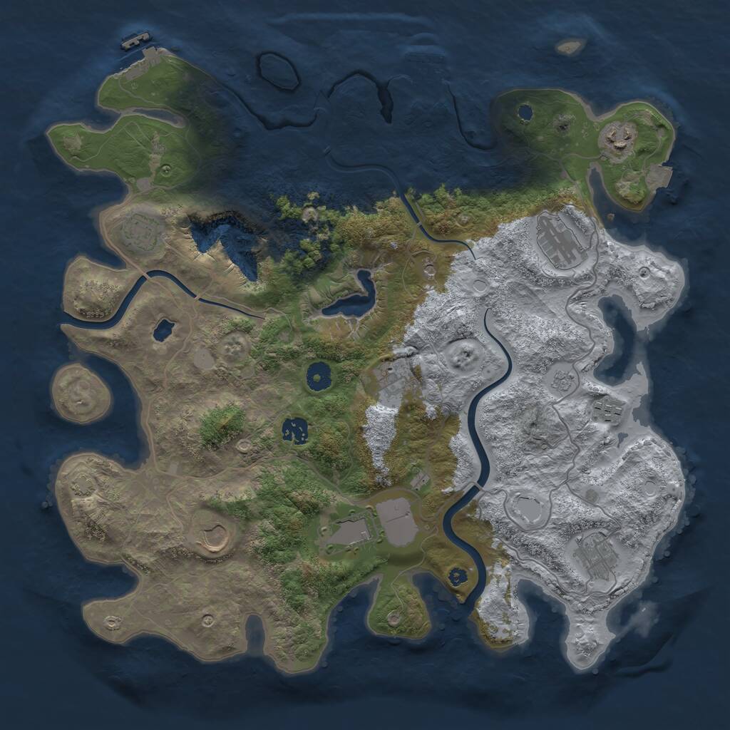 Rust Map: Procedural Map, Size: 4000, Seed: 1405, 15 Monuments