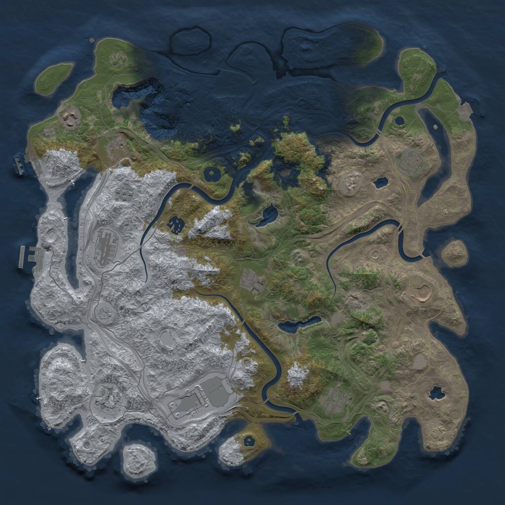 Rust Map: Procedural Map, Size: 4500, Seed: 407109, 17 Monuments