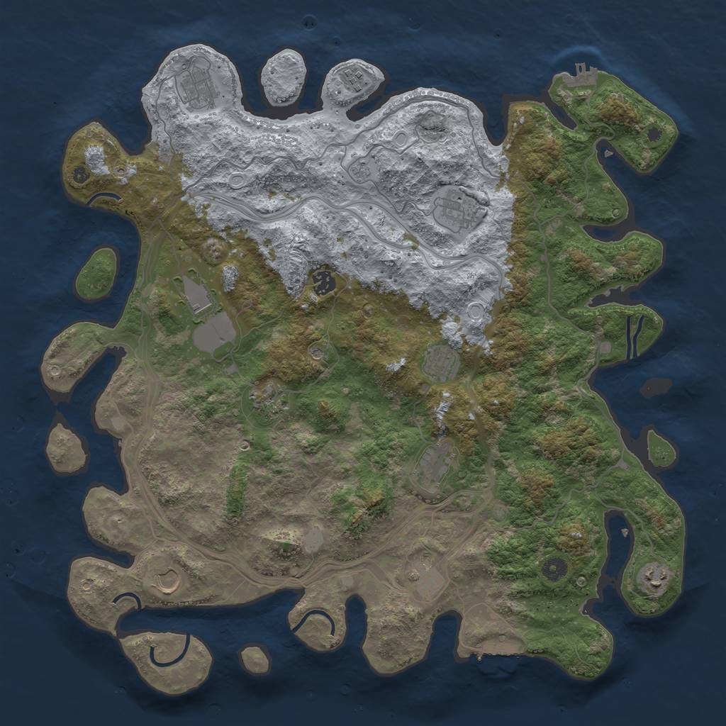 Rust Map: Procedural Map, Size: 4500, Seed: 177619, 20 Monuments