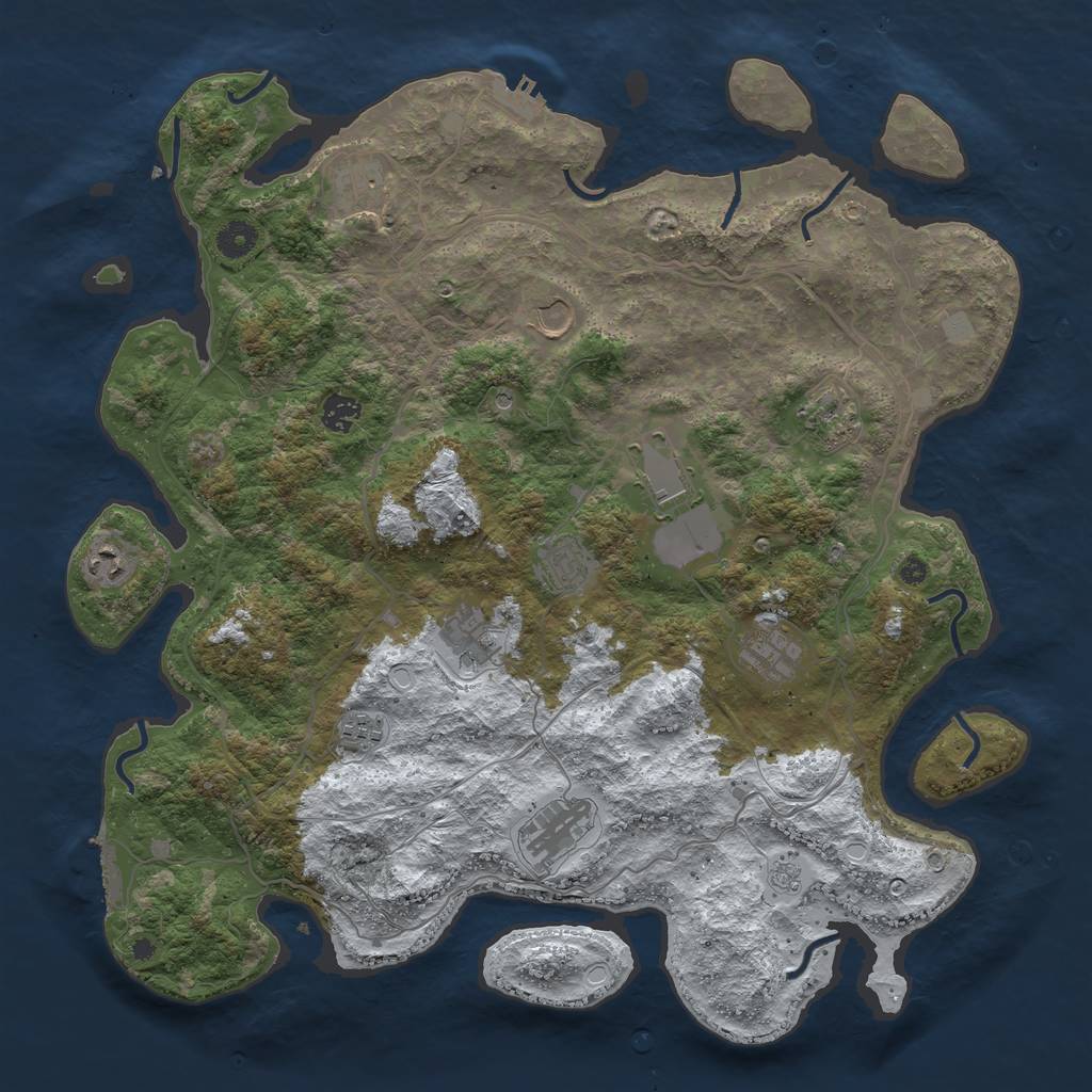 Rust Map: Procedural Map, Size: 4250, Seed: 28048, 20 Monuments