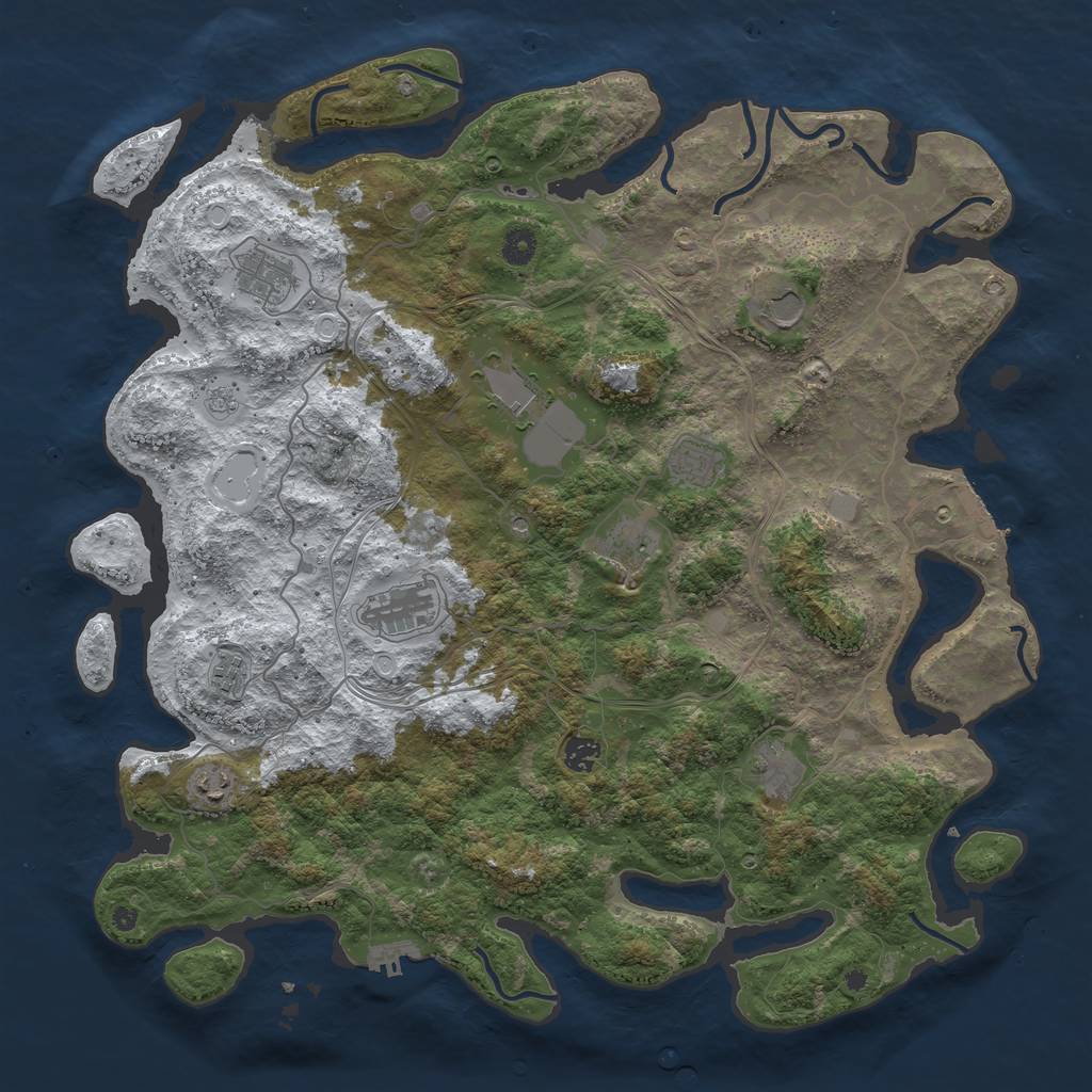 Rust Map: Procedural Map, Size: 4500, Seed: 5710185, 19 Monuments