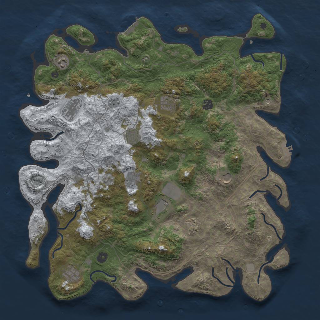 Rust Map: Procedural Map, Size: 4500, Seed: 1888025, 20 Monuments