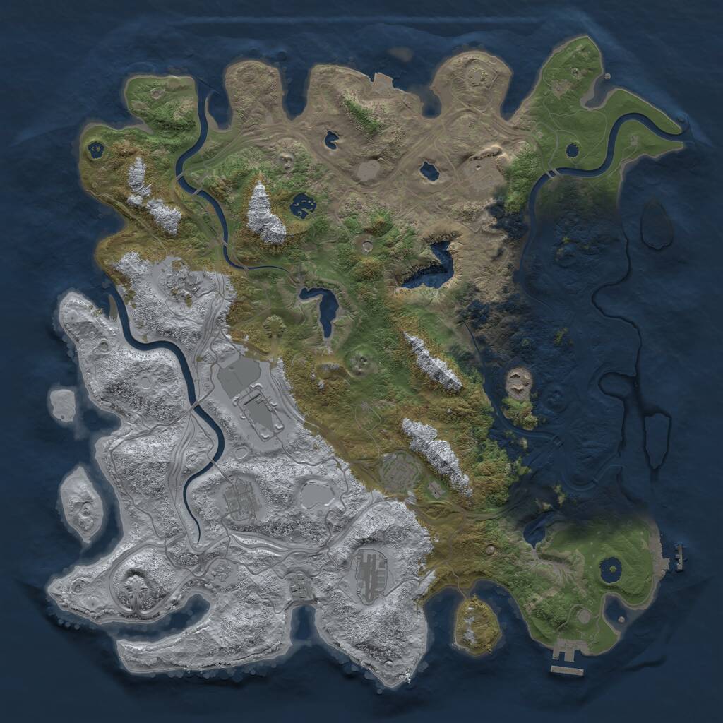 Rust Map: Procedural Map, Size: 4500, Seed: 4424607, 15 Monuments