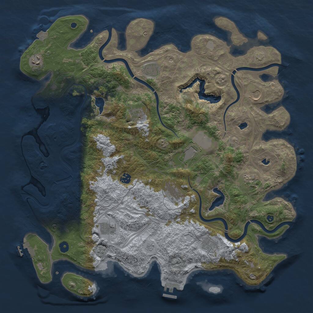 Rust Map: Procedural Map, Size: 4500, Seed: 759394, 17 Monuments