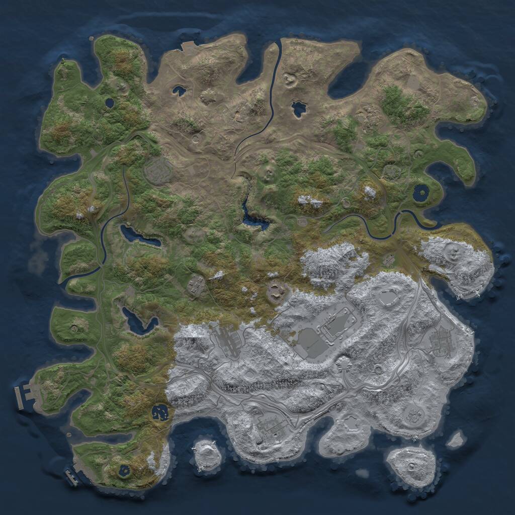 Rust Map: Procedural Map, Size: 4500, Seed: 6423121, 15 Monuments