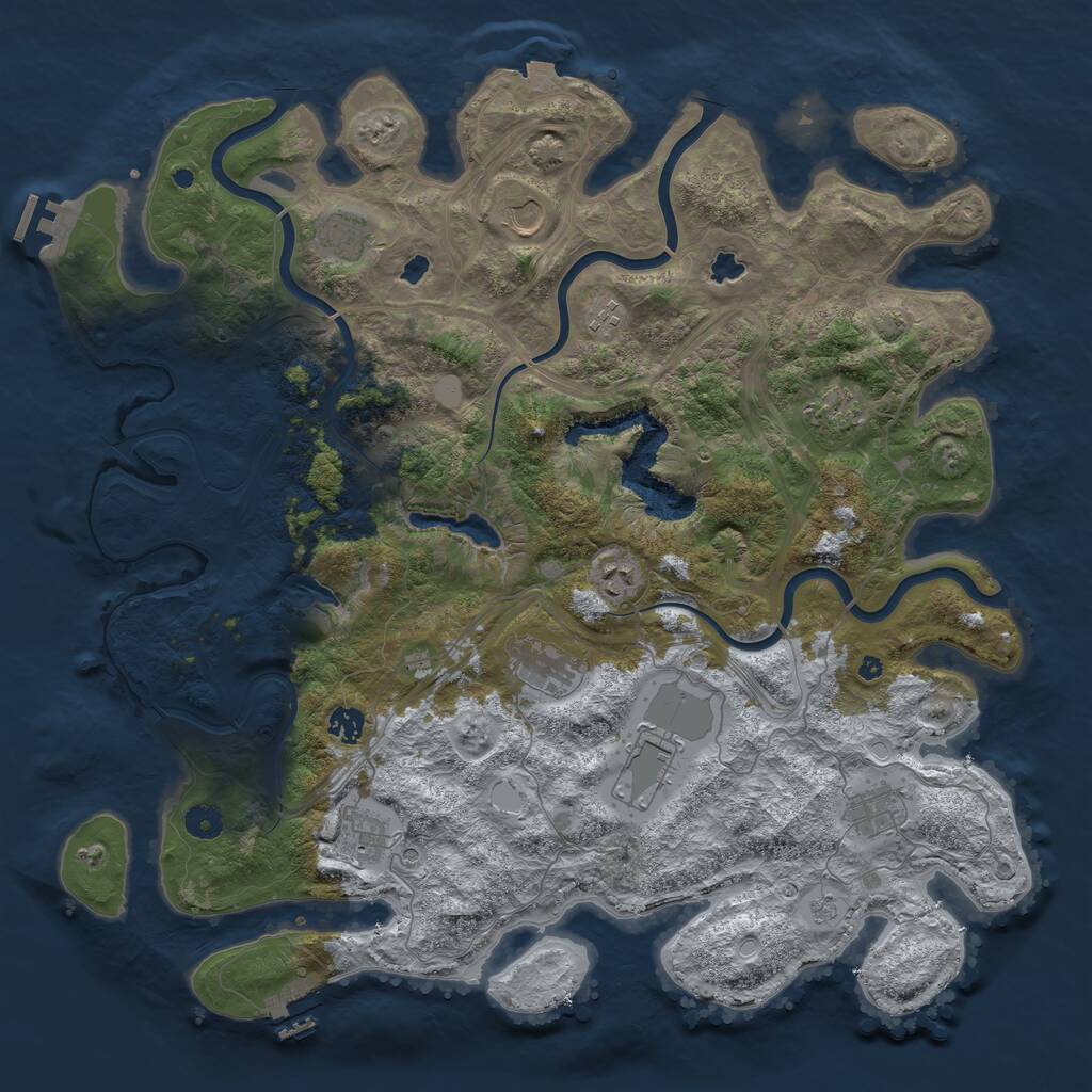 Rust Map: Procedural Map, Size: 4500, Seed: 6044965, 16 Monuments