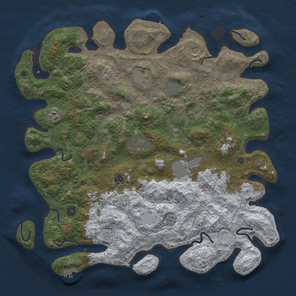 Rust Map: Procedural Map, Size: 4500, Seed: 6044965, 18 Monuments