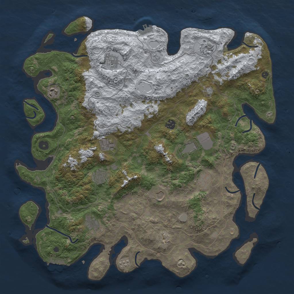 Rust Map: Procedural Map, Size: 4500, Seed: 6009109, 20 Monuments