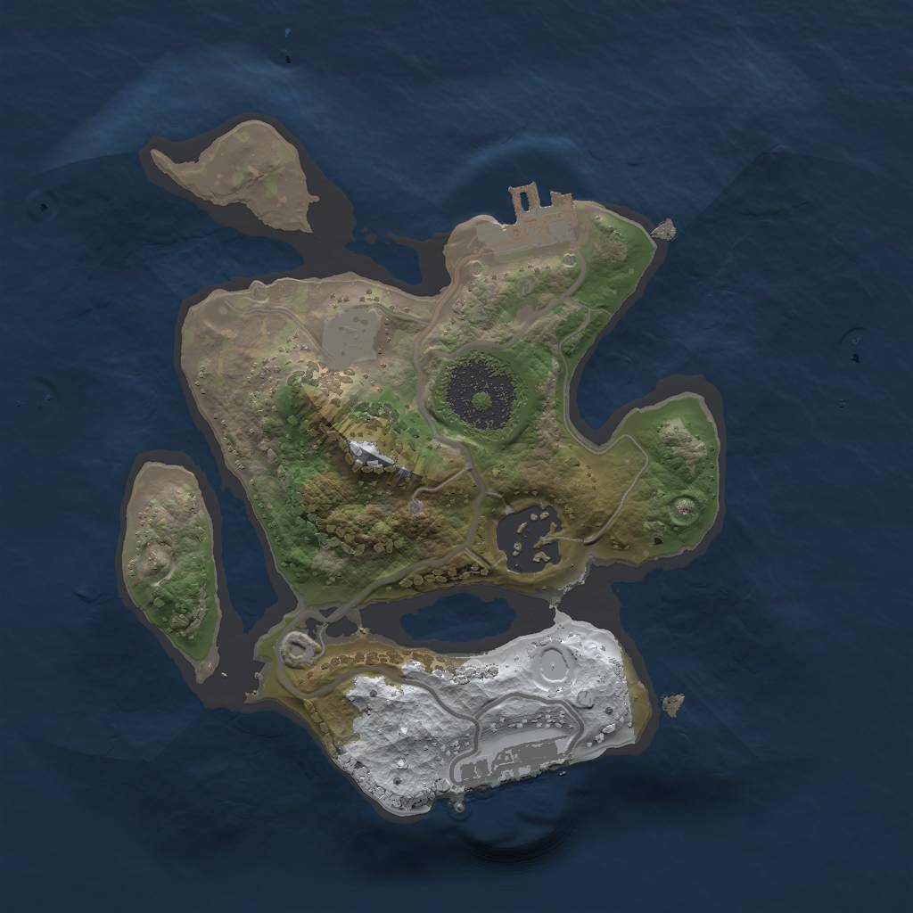 Rust Map: Procedural Map, Size: 2000, Seed: 34356, 8 Monuments