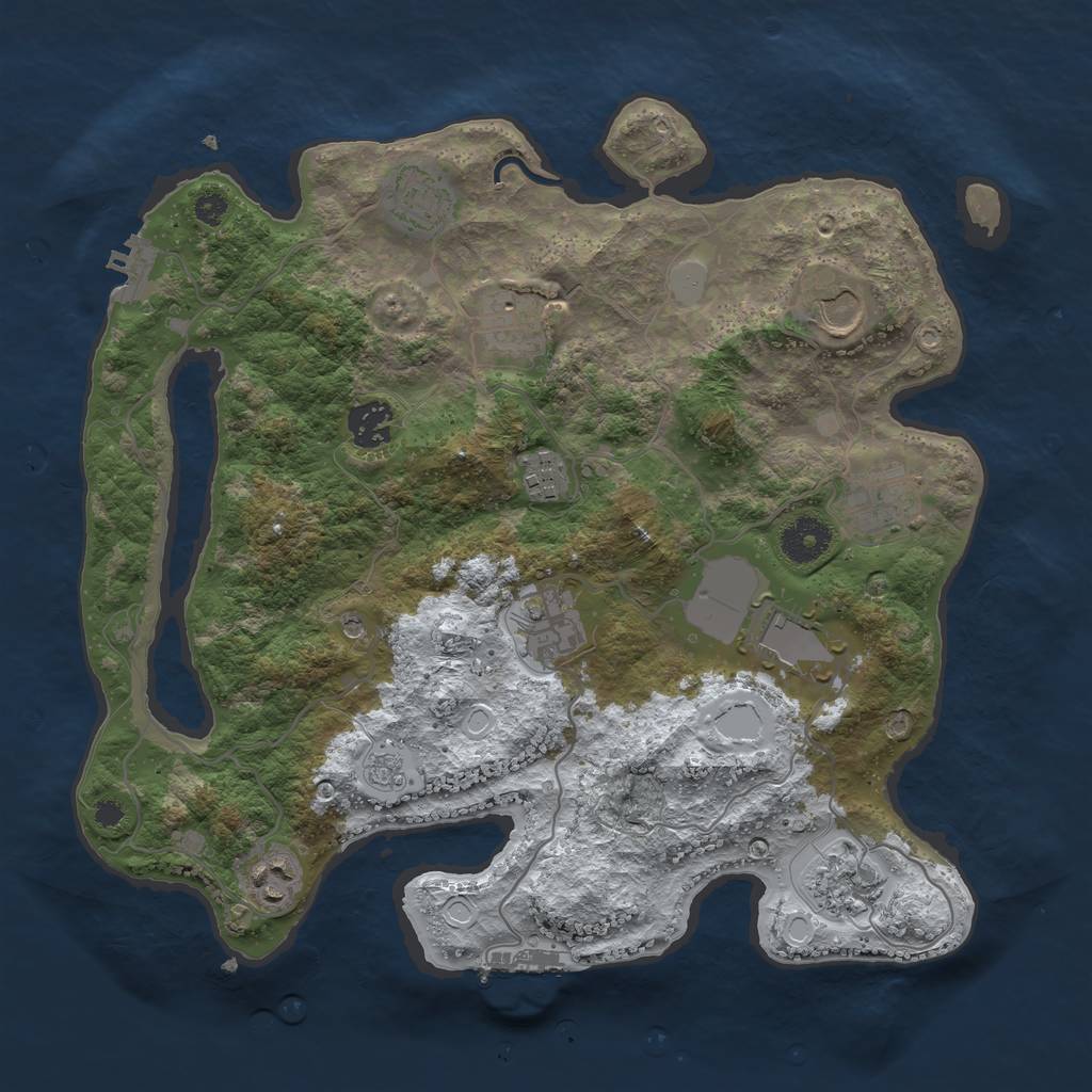 Rust Map: Procedural Map, Size: 3500, Seed: 436814480, 19 Monuments