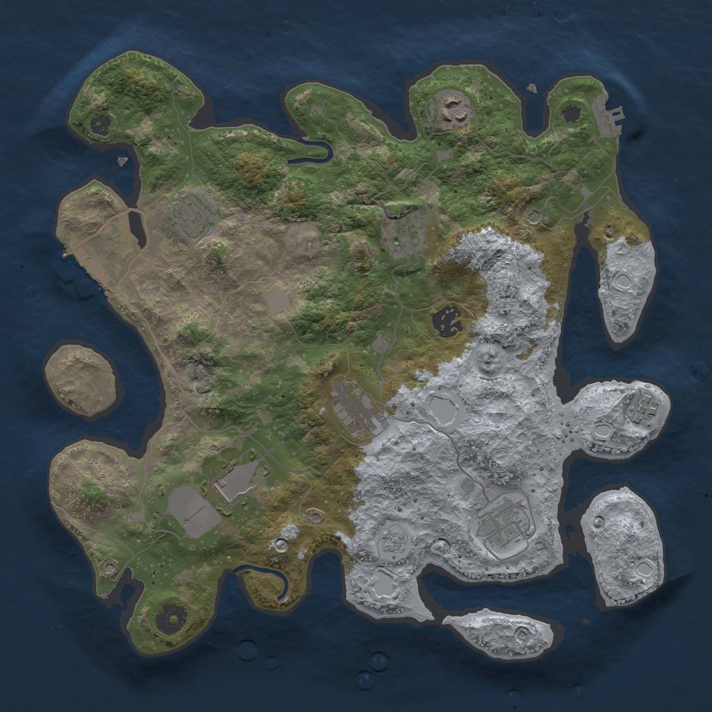 Rust Map: Procedural Map, Size: 3500, Seed: 69420, 15 Monuments