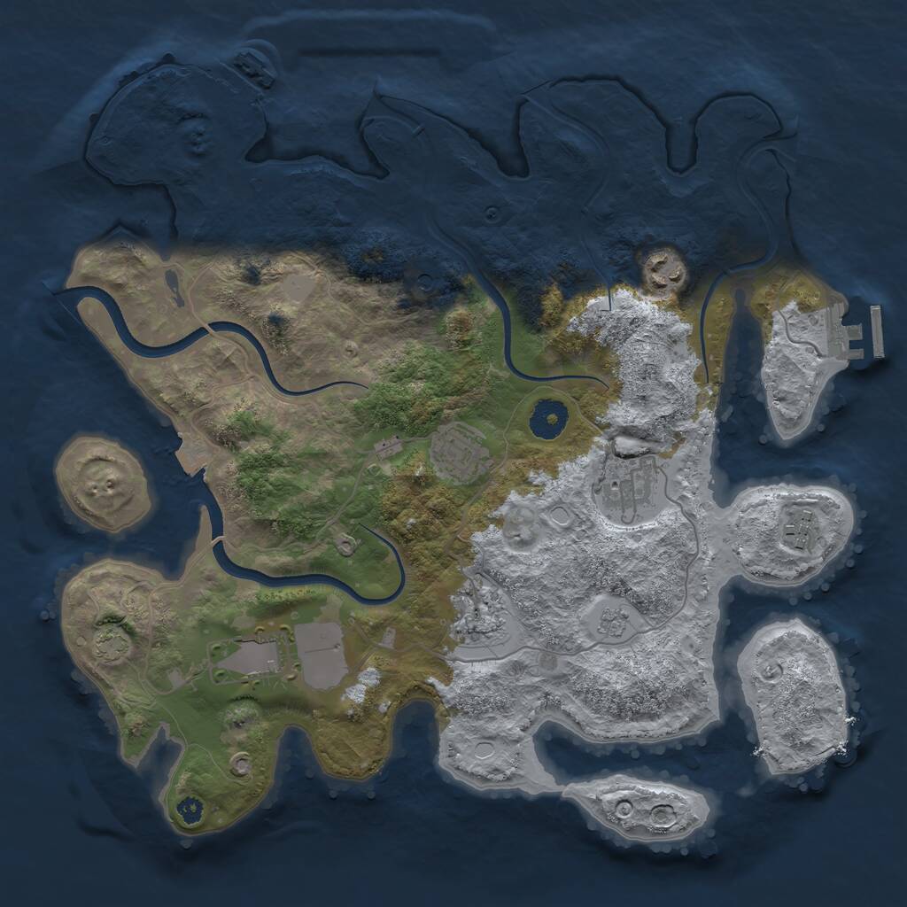 Rust Map: Procedural Map, Size: 3500, Seed: 69420, 12 Monuments