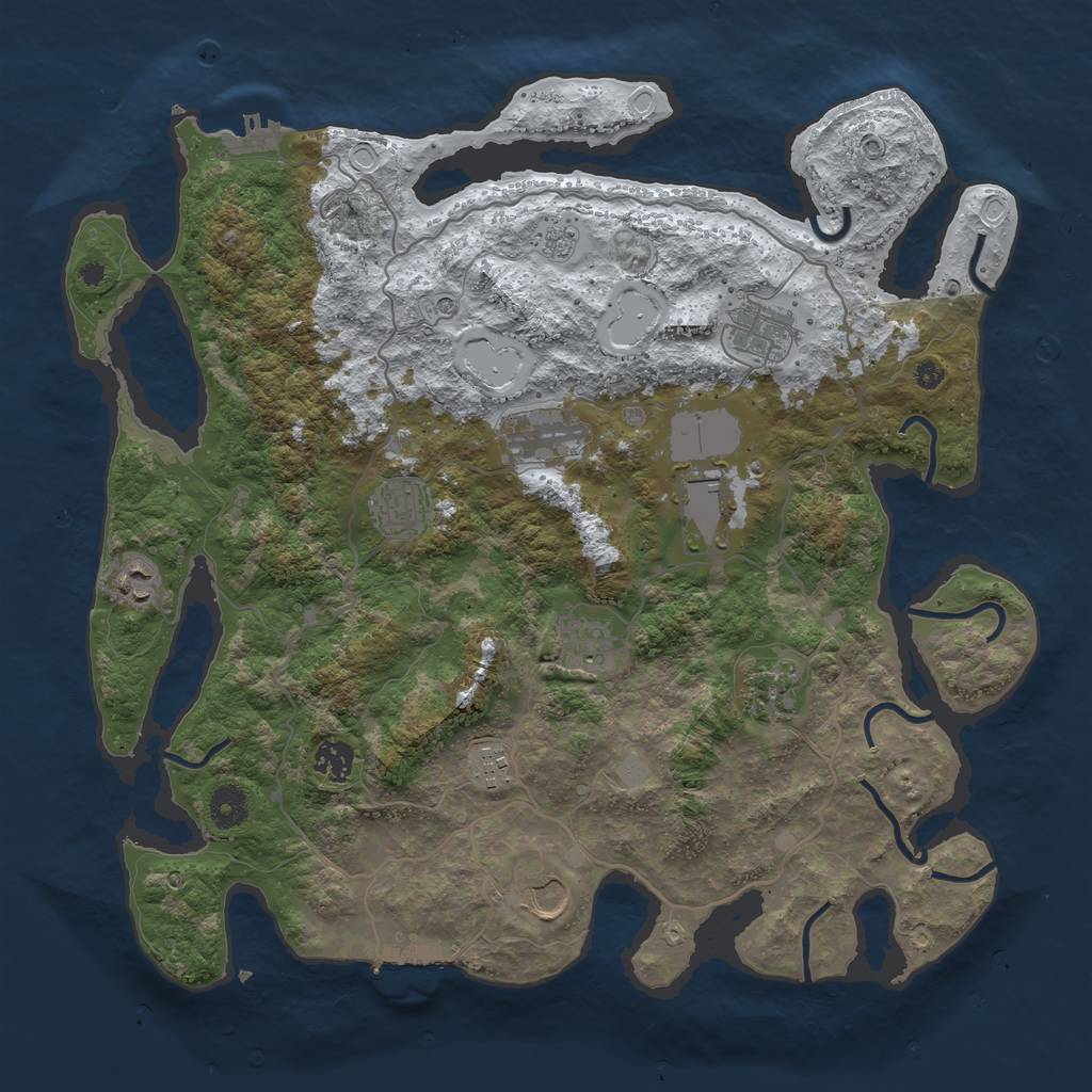 Rust Map: Procedural Map, Size: 4000, Seed: 87122915, 19 Monuments