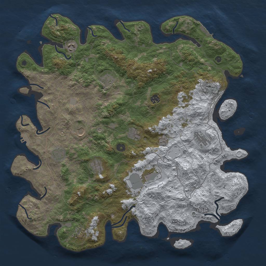Rust Map: Procedural Map, Size: 4500, Seed: 4260977, 20 Monuments
