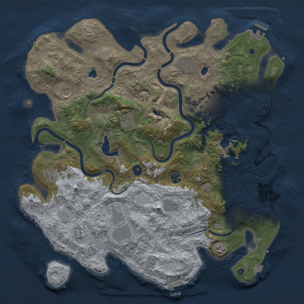 Rust Map: Procedural Map, Size: 4500, Seed: 4308702, 17 Monuments