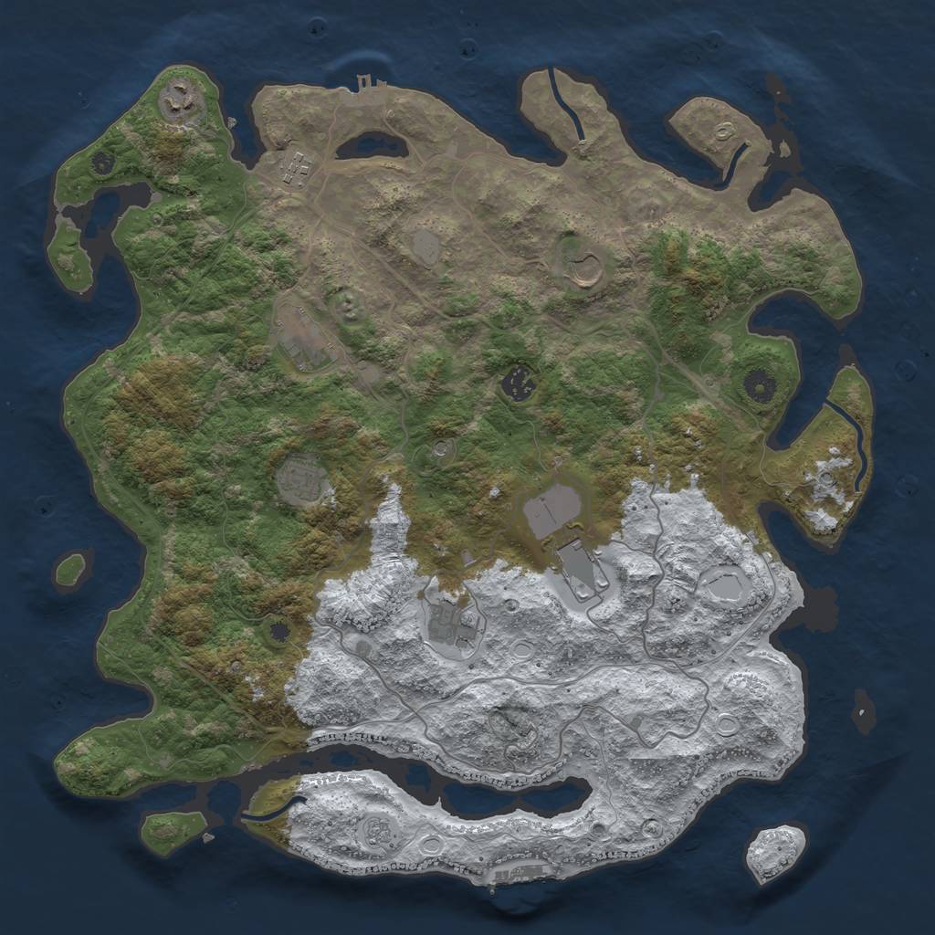 Rust Map: Procedural Map, Size: 4250, Seed: 95345354, 17 Monuments