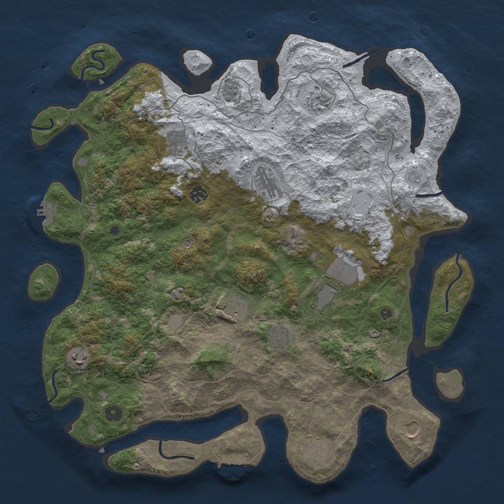 Rust Map: Procedural Map, Size: 4500, Seed: 2319999, 20 Monuments