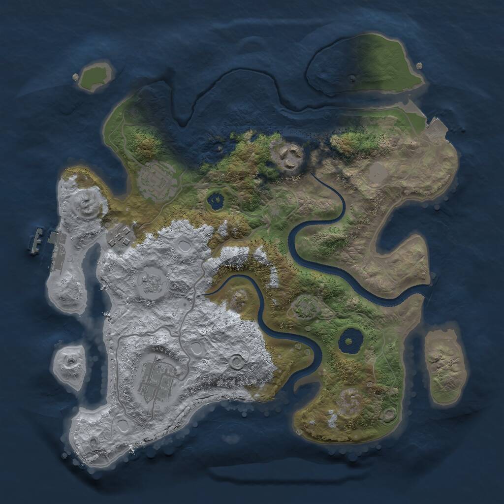Rust Map: Procedural Map, Size: 3000, Seed: 1699098083, 8 Monuments