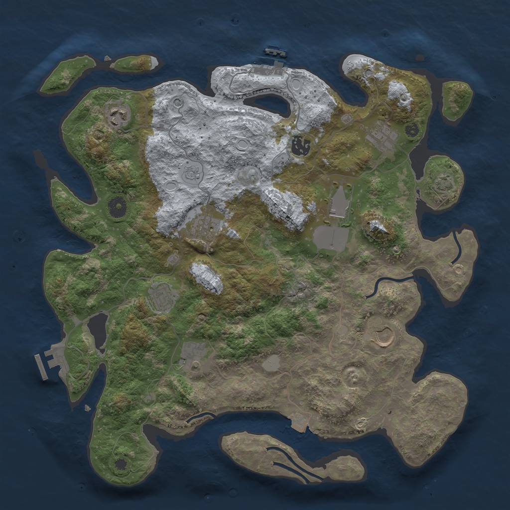 Rust Map: Procedural Map, Size: 3850, Seed: 924422296, 16 Monuments