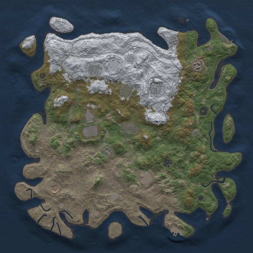 Rust Map: Procedural Map, Size: 4500, Seed: 3911263, 19 Monuments